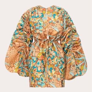 Andrea Iyamah Lida Bubble Sleeve Mini Dress S